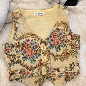 Princess Polly Vintage Floral Tapestry Vest